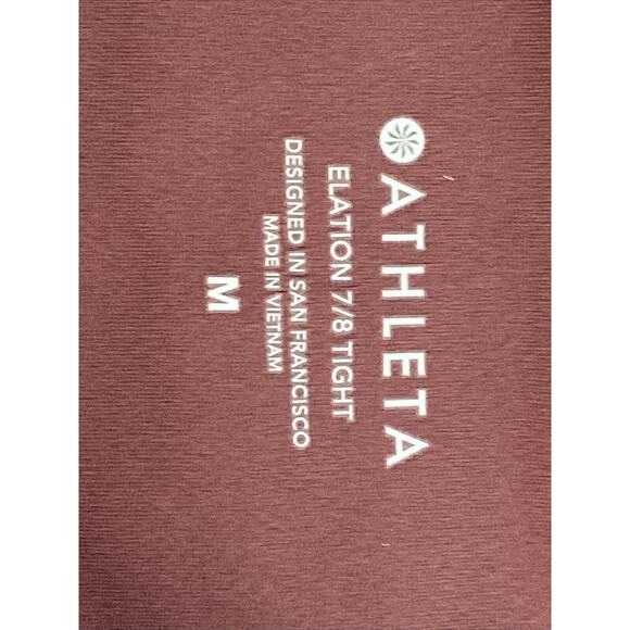 Athleta Elation Abstract Burgundy High Rise 7/8 Tight Women’s Size M Medium NEW - Picture 3 of 7